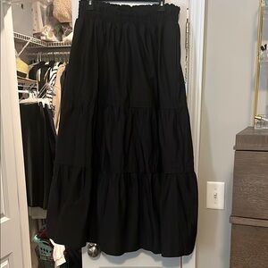 Black Tiered Maxi Skirt